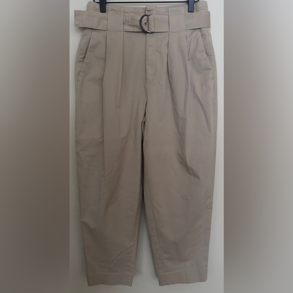 Banana Republic Cruz Pleated Wide-Leg Tan Pants - Size 6 - Picture 3 of 7